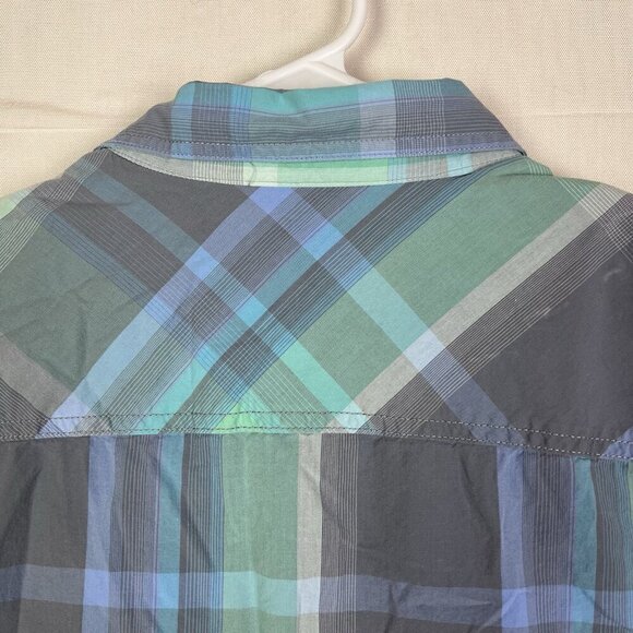 Red Camel Men's XXL Blue Green Plaid Long Sleeve Button Up Shirt - Picture 6 of 8